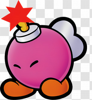 Bombette - Pink Cartoon Bomb With Fuse Transparent PNG