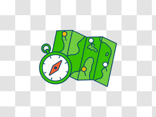 Icon - Map And Compass For Navigation Transparent PNG