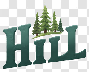 Hill Logo - Hill Text Logo With Trees Transparent PNG