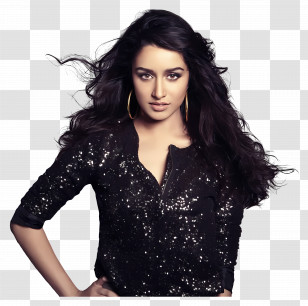 Shraddha Kapoor - Glamorous Woman In Black Sequin Top Transparent PNG