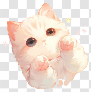 Cute Cat - Cute Fluffy Kitten Illustration Transparent PNG