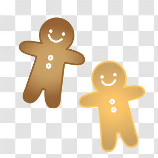 Icon - Smiling Gingerbread Men Cookies Transparent PNG