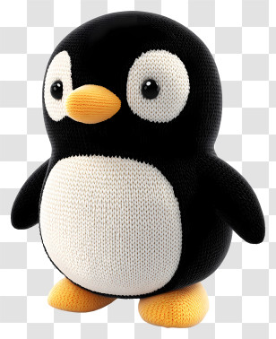 Sweet Stuffed Toy - Cute Knitted Penguin Transparent PNG
