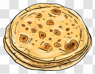 Aloo Paratha - Illustration Of A Stack Of Flatbreads Transparent PNG