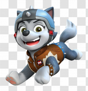 Paw Patrol - Playful Cartoon Dog In Helmet And Jacket Transparent PNG