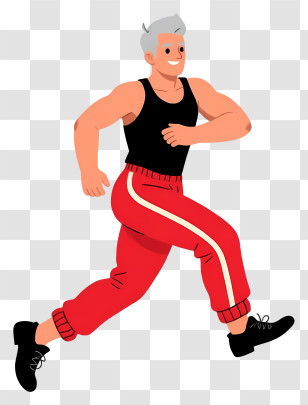 Running Man - Running Man In Red Pants Transparent PNG