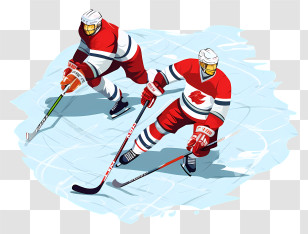 Isometric Style - Hockey Players On Ice Transparent PNG