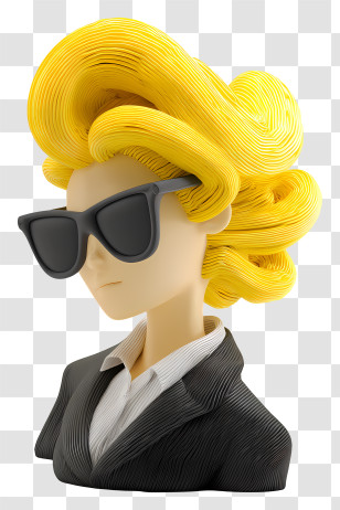 Yellow Hair Business Woman - Stylish Figure With Sunglasses Transparent PNG