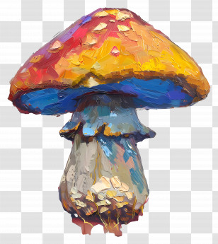 Mushroom - Colorful Mushroom Painting Transparent PNG