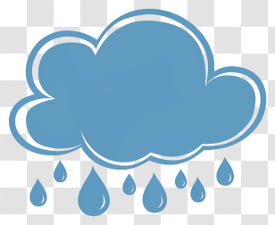 Rain Cloud - Blue Cloud With Rain Droplets Illustration Transparent PNG