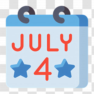 4th Of July - July 4 Calendar Icon For Independence Day Transparent PNG