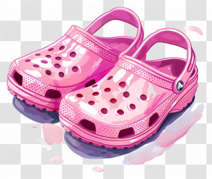 Crocs - Pink Crocs Footwear Design Transparent PNG