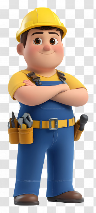 Bob The Builder - Cartoon Character With Construction Tools Transparent PNG