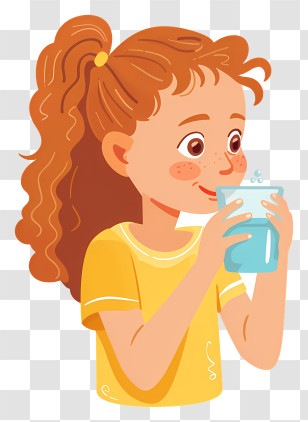 Drinking Water - Girl Drinking Water Transparent PNG