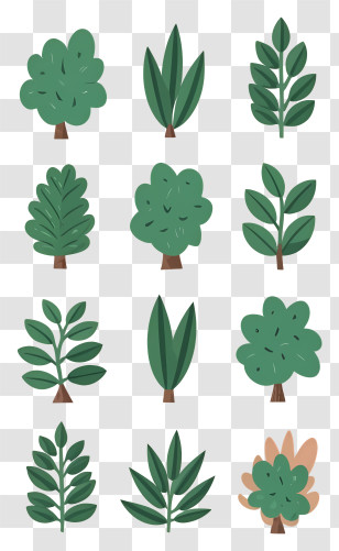 Plants - Cartoon Green Trees And Bushes Illustration Transparent PNG