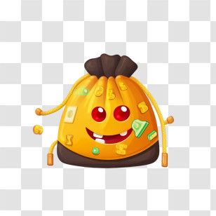 Bag - Cute Money Bag With Coins Transparent PNG