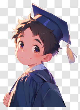 Commencement - Cute Graduation Boy In Cap And Gown Transparent PNG