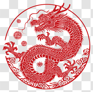 Food - Red Chinese Dragon Symbol Transparent PNG