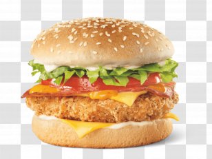 Cheeseburger Whopper TenderCrisp Hamburger Bacon - Junk Food Transparent PNG