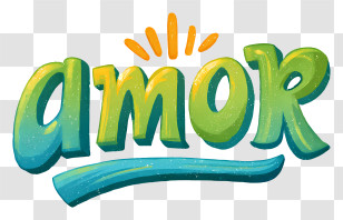 Amor Logo - Amor Green Hand-lettering Transparent PNG