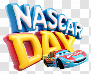 Nascar Day - NASCAR Day Celebration With Cartoon Car Design Transparent PNG