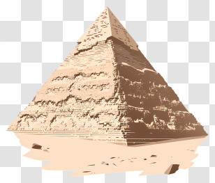 Egypt Pyramid - Ancient Pyramid Illustration In Desert Transparent PNG