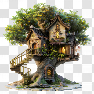 Magic Tree House - Magical Treehouse With Spiral Stairs Transparent PNG
