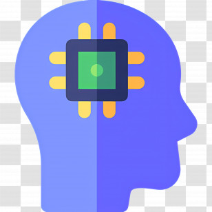 Artificial Intelligence - Human Head With Microchip Transparent PNG