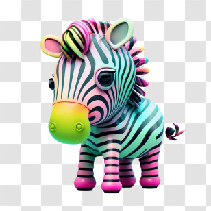 Cute Zebra
 - Colorful Zebra Cartoon Transparent PNG