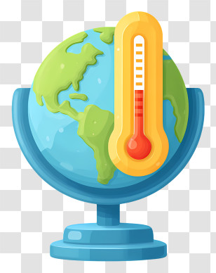 Winter Globe Thermometer - Globe With Climate Change Thermometer Transparent PNG