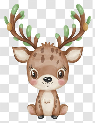 Small Deer - Cute Reindeer Cartoon Character Illustration Transparent PNG