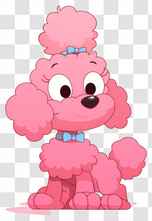 Pink Poodle - Pink Poodle Dog Cartoon Transparent PNG