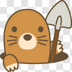 Animal - Cute Mole With Shovel Transparent PNG