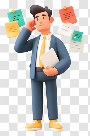 Businessman Doing Business Research - Businessman With Documents Transparent PNG
