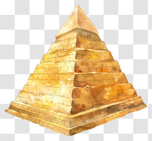 Egypt Pyramid - Illustration Of A Yellow Stone Pyramid Transparent PNG