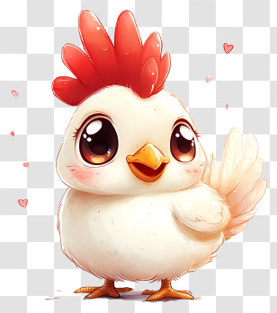 Chibi Rooster - Cute Cartoon Chicken Transparent PNG