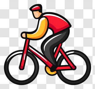 Biking Icon - Cyclist Riding A Bicycle Icon Transparent PNG