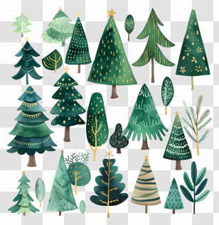 Christmas Tree - Green Christmas Tree Illustrations For Festive Designs Transparent PNG