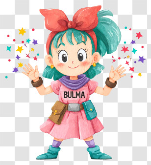 Bulma New Year - Cute Bulma Watercolor Character Transparent PNG