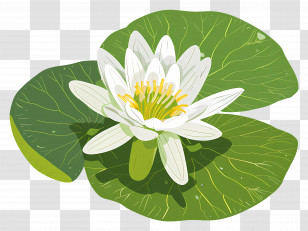 Water Lily - White Water Lily Transparent PNG