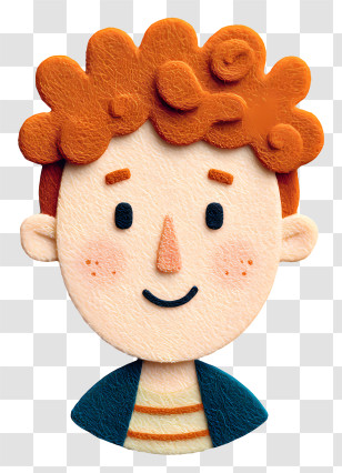 Boy Face - Smiling Boy With Curly Hair Illustration Transparent PNG