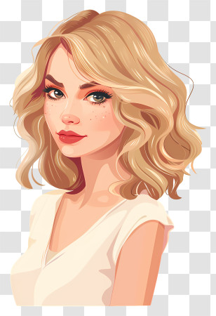 Taylor Swift - Cartoon Portrait Of Blonde Woman Transparent PNG