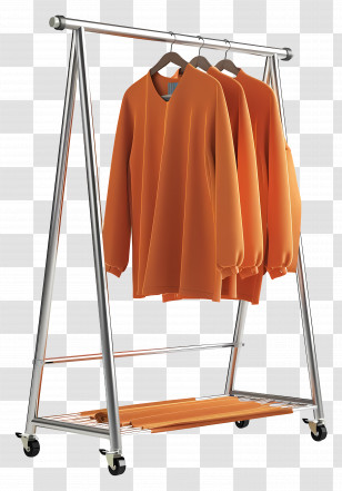 Clothing Rack - Orange Coats On Rack Transparent PNG