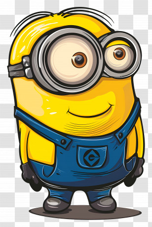 Minions - Playful Yellow Cartoon Character With Goggles Transparent PNG