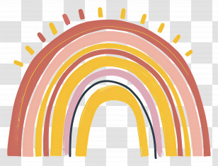 Rainbow - Hand-Drawn Whimsical Rainbow Transparent PNG