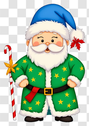 Christmas Santa Claus - Green Santa Claus Cartoon Transparent PNG