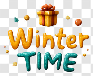 Winter Time Word - Winter Time Playful Letters Transparent PNG