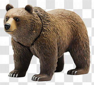 Grizzly Bear - Brown Bear Figurine Transparent PNG
