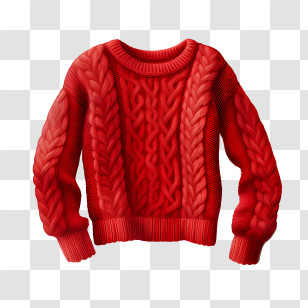 Christmas Sweater - Red Knitted Sweater Perfect For Winter Transparent PNG