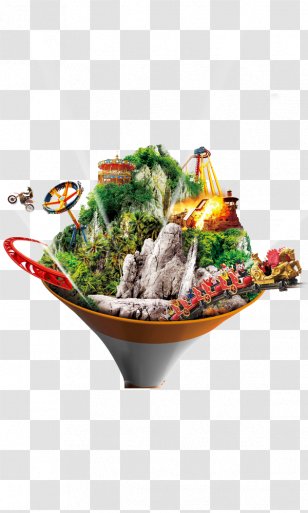Floating Island Amusement Park - Silhouette - Creativity Transparent PNG